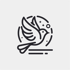 bird line vector logo design icon