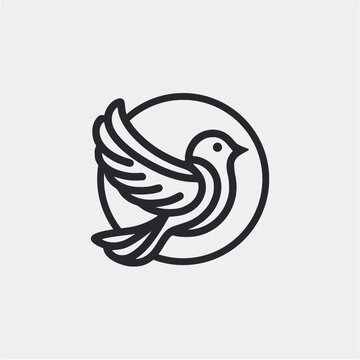 recommend clip art: bird line vector logo design icon