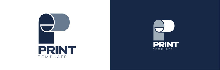 Logo Letter P. Print theme. Template design vector.