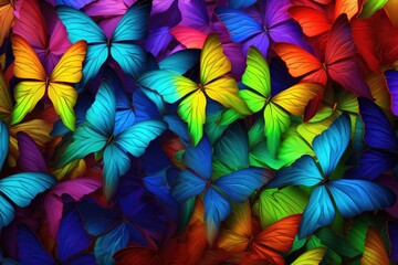 Multicolored Butterfly Patterns on Textured Background