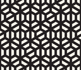 Vector seamless pattern. Repeating geometric elements. Stylish monochrome background design.