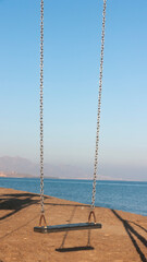 Columpio junto al mar en una playa