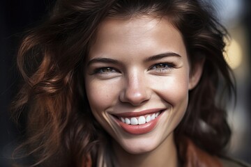 closeup of a beautiful woman smiling