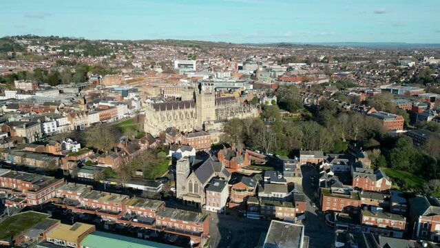 Orbiting Exeter Cathedral in Devon