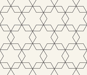 Vector seamless pattern. Repeating geometric elements. Stylish monochrome background design.