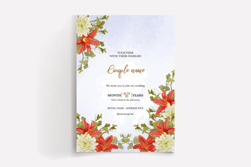 wedding invitation templates with white flowers