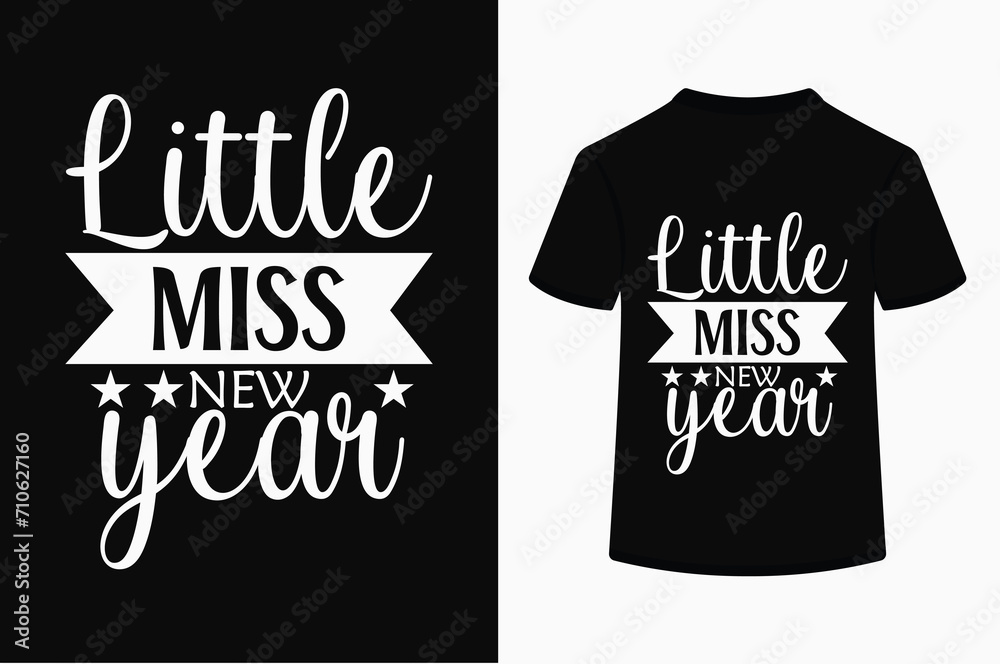 Canvas Prints Little Miss New Year T-shirt Design