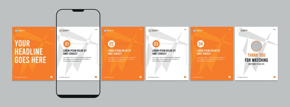 Linkedin Carousel Post Design, editable social media Instagram carousel post, most engaging business carousel post template, eps 10.