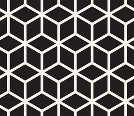 Vector seamless pattern. Repeating geometric elements. Stylish monochrome background design.
