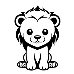 lion cartoon vector silhouette