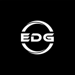 EDG letter logo design with black background in illustrator, cube logo, vector logo, modern alphabet font overlap style. calligraphy designs for logo, Poster, Invitation, etc.