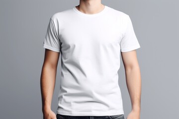 white t shirt on a person