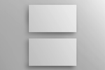 Two Business Card Top View on white background