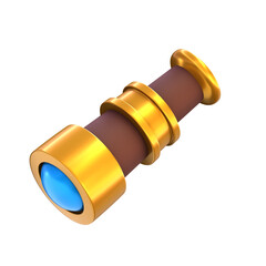 golden telescope 3d game asset