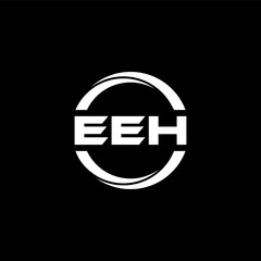 EEH letter logo design with black background in illustrator, cube logo, vector logo, modern alphabet font overlap style. calligraphy designs for logo, Poster, Invitation, etc.