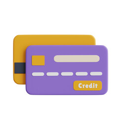 3D Credit Card Model Benefits for Your Purchases. 3d illustration, 3d element, 3d rendering. 3d visualization isolated on a transparent background