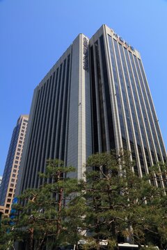 SEOUL, SOUTH KOREA - APRIL 9, 2023: Korea Press Center building in downtown Seoul. It is home for Korea Press Foundation.