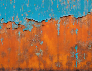 Fototapeta premium Blue painted rusty metal texture background