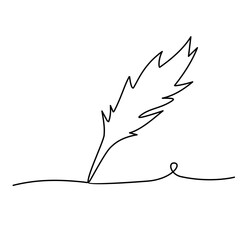 feather continuous line art