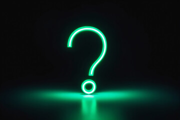 Naklejka premium Neon question mark shape in the darkness - Concept