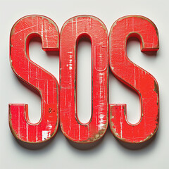 SOS zeichen notruf text hinweis schild grafik 