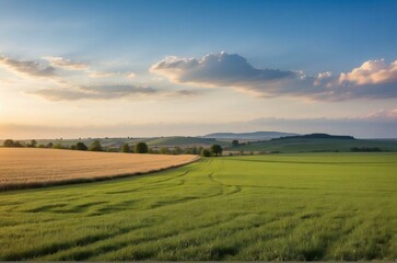 Obraz premium photo of modern agricultural landscape, afternoon atmosphere
