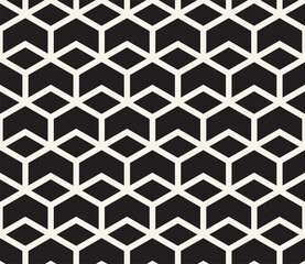 Vector seamless pattern. Repeating geometric elements. Stylish monochrome background design.