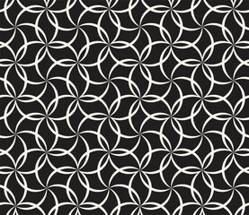 Vector seamless pattern. Repeating geometric elements. Stylish monochrome background design.