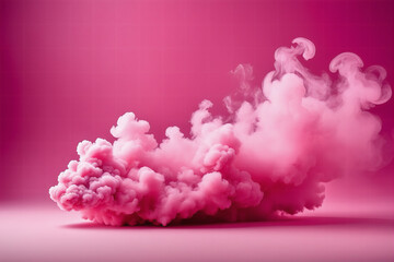 Fototapeta premium Pink smoke on pink backdrop