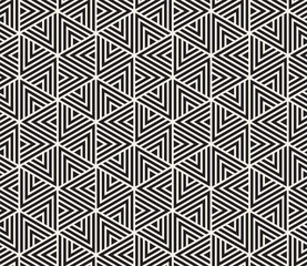 Vector seamless pattern. Repeating geometric elements. Stylish monochrome background design.