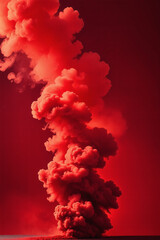 Fototapeta premium Red smoke on red backdrop