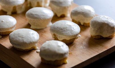 Homemade Bliss: Almond Muffins with Orange Glaze Close-Up