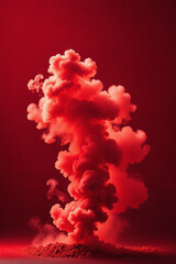 Fototapeta premium Red smoke on red backdrop