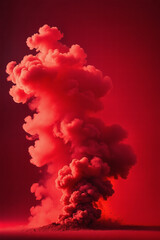 Fototapeta premium Red smoke on red backdrop