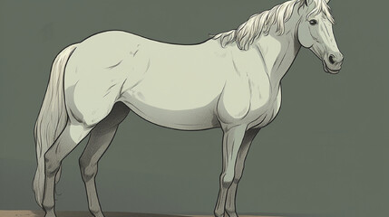 Illustration of a pale chartreuse grey horse from Revelation