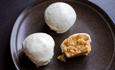 Homemade Bliss: Almond Muffins with Orange Glaze Close-Up