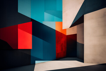 Geometrical multicolored background, minimalist coloured background | Ai generated