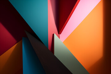 Geometrical multicolored background, minimalist coloured background | Ai generated