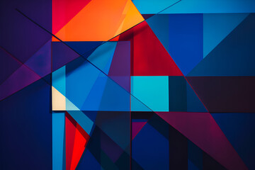 Geometrical multicolored background, minimalist coloured background | Ai generated