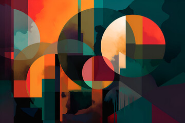 Geometrical multicolored background, minimalist coloured background | Ai generated