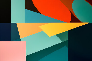 Geometrical multicolored background, minimalist coloured background | Ai generated