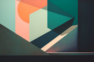 Geometrical multicolored background, minimalist coloured background | Ai generated