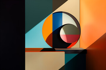 Geometrical multicolored background, minimalist coloured background | Ai generated