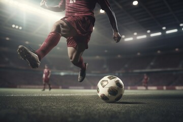 Naklejka premium soccer player kicking ball