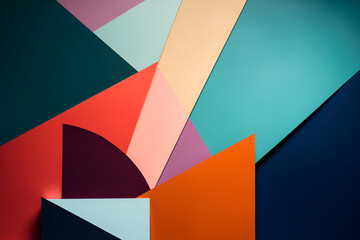 Geometrical multicolored background, minimalist coloured background | Ai generated