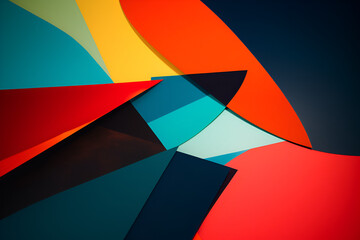Geometrical multicolored background, minimalist coloured background | Ai generated