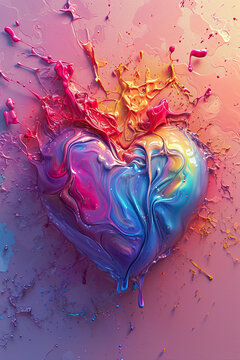 Colorful illustration of love in a very artistic style