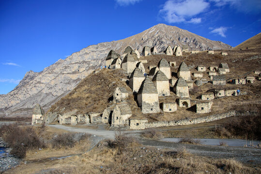 medieval Ossetian necropolis outside the village of Dargavs called the "City of the Dead"
