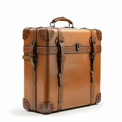 Classic Travel Suitcase Isolated on White Background