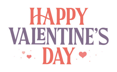 Fototapeta premium Happy valentine's logo design. Valentines love banner text design.